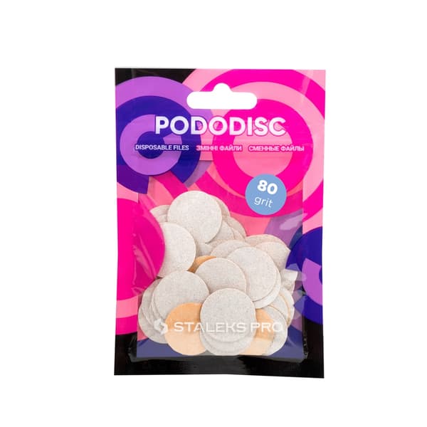 Staleks PodoDisc Pro Expert Hvide Udskiftelige Slibeskiver M Korn 80, 50 Stk