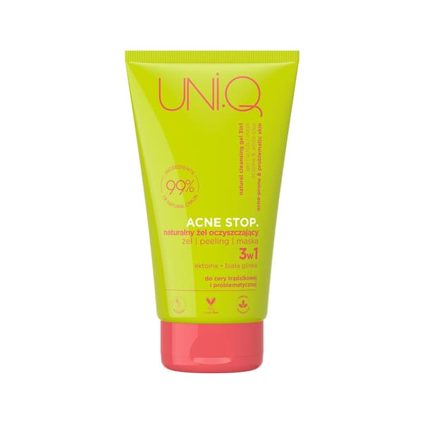 Uni.Q Acne Stop. Naturlig 3-i-1 Rensegel, 150 ml