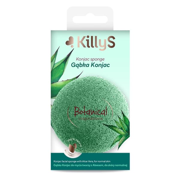KillyS Botaniske Inspirationer Konjac Svamp til Ansigt Renser med Aloe