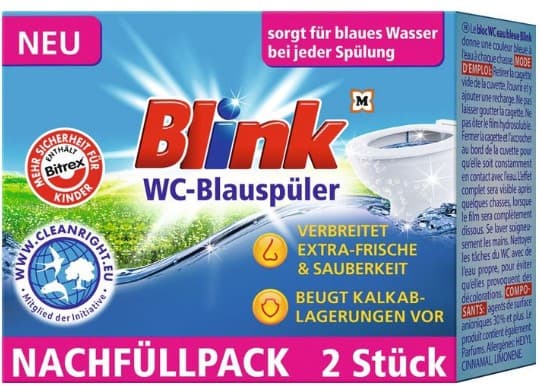 Blink, Toilet Skyllemiddel, Blå, 2 stk.