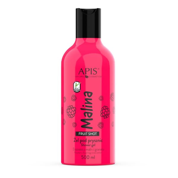 Apis Frugt Shot Shower Gel, Hindbær 500ml