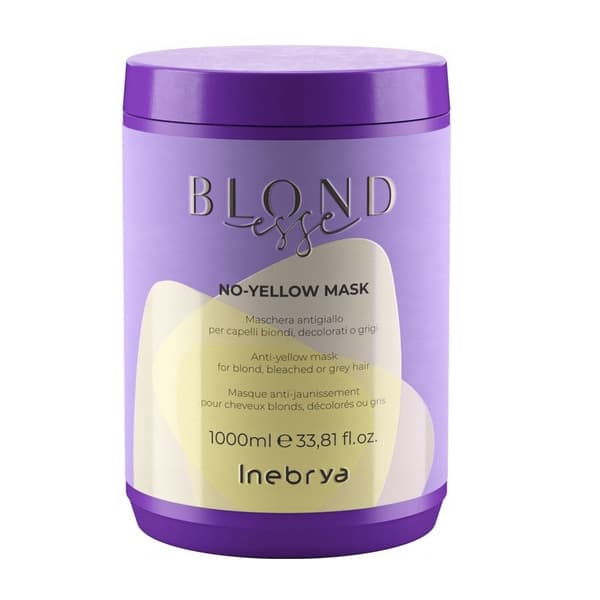 Inebrya Blondesse Ingen-Gul Hårmaske til blegede og grå hår, 1000 ml