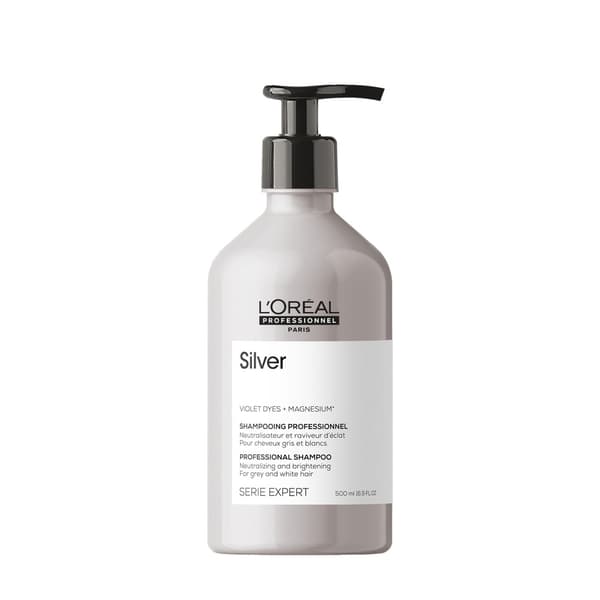 L'Oreal Professionnel Serie Expert Hopeashampoo harmaille ja vaalennetuille hiuksille, 500ml