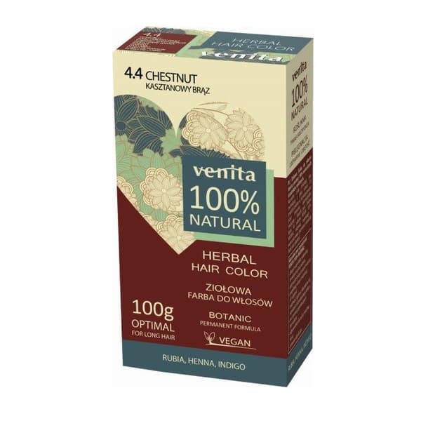 Venita Herbal Hair Color Naturlig Hårfärg 4.4 Kastanje Brun, 100g