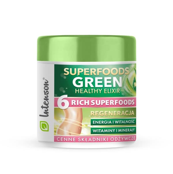 Intenson Superfoods Grön Hälsodryck, Uppiggande Smoothie, 150g