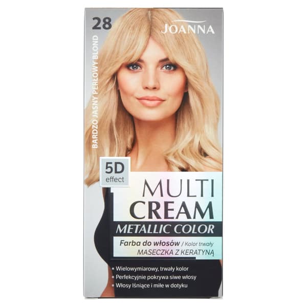 Metallic hårfärg i mycket ljus pärlblond - Joanna FlerfärgadKräm 28