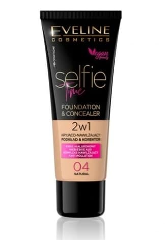 Eveline Cosmetics Itsestään irrotettava kosteuttava pohja ja peitevoide 04 Luonnollinen, 30ml