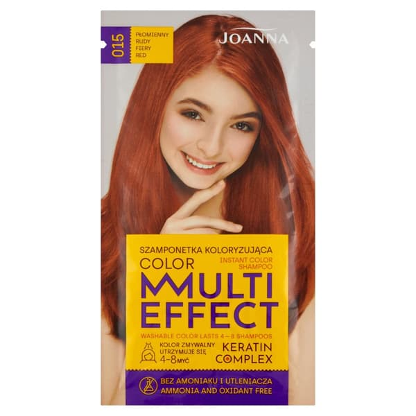 Joanna Färgschampo 015 Flammande Röd, 35g - Multi Effekt Färgbevarande Schampo