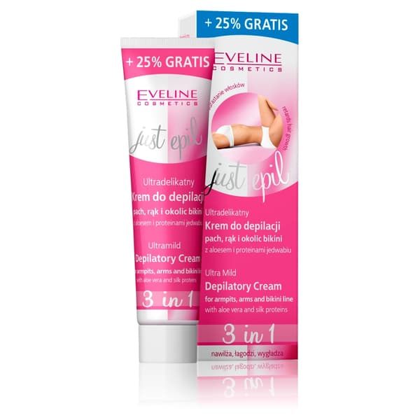 Eveline Cosmetics Ultra Delikat Hårfjerningscreme til Armhuler, Hænder og Bikinilinje, 125 ml