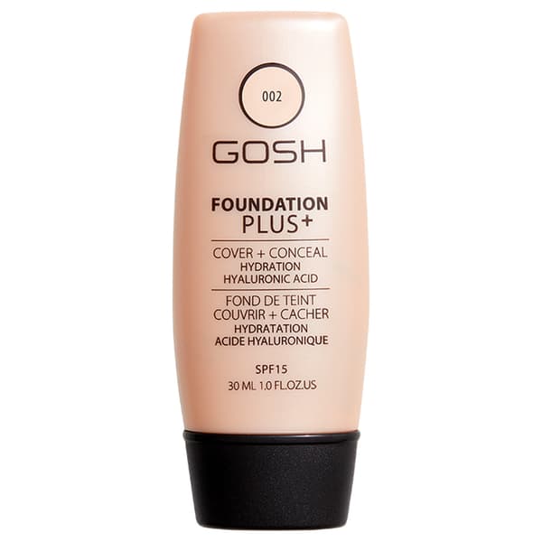 Gosh Foundation Plus+ Dækkende og korrektiv ansigtsfoundation 002 Ivory, 30ml.
