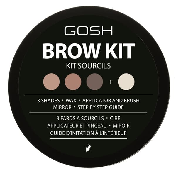 Gosh Brow Kit - Øjenbrynskit til styling af bryn - Farve 001 Sort