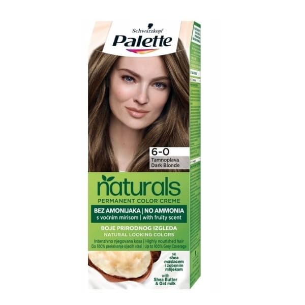 Permanent Naturlig Hårfarve i Mørk Blond 6-0 - Palette