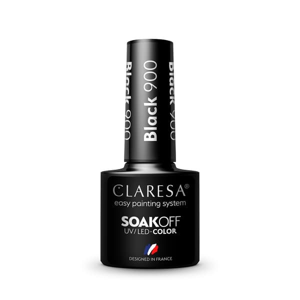 Claresa Hybridfärg Svart 900 - Professionell UV/LED Gel för Hållbara Naglar