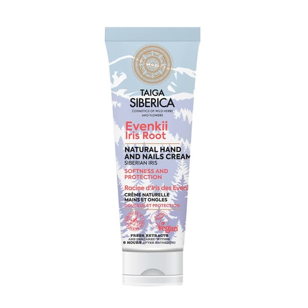Fuktgivande och skyddande hand- och nagelkräm med irisrot, 75ml