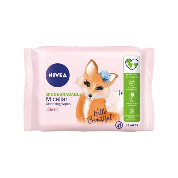 Nivea MicellAir 3i1 Makeup Servietter, 25 stk. Til Åndbar Hud