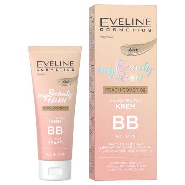 Eveline Cosmetics Mit Skønhed Krem BB all in one 02 Fersken Cover Mørk, 30ml