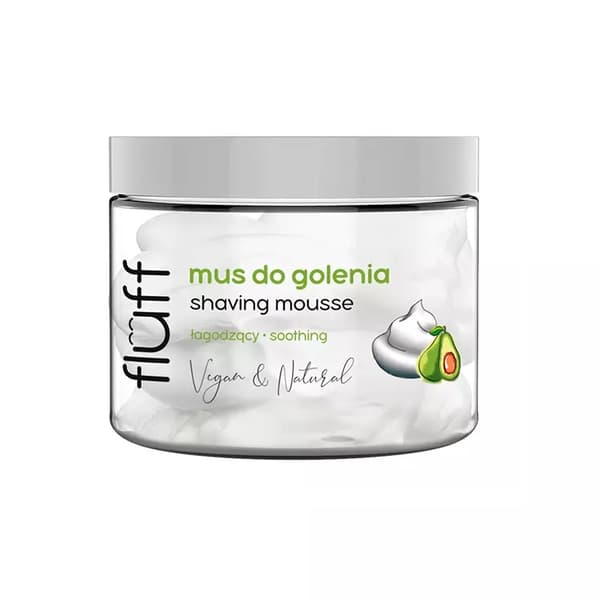 Fluffy Mus til barbering med avocado og niacinamid, 200 ml.
