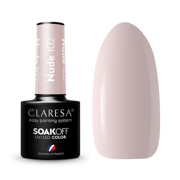 Nude Hybrid Nagellack 102 - Professionell Soak Off Gel Polish i Naturfärger, UV/LED, 5g