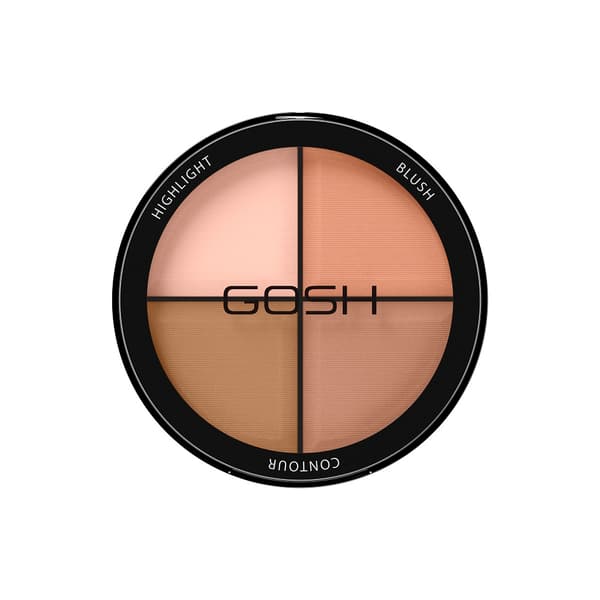 Gosh Contour´n Strobe Kit - Lys 15g - Palet til konturering - Professionel makeup palet til highlighting og skygge i lys nuance 001