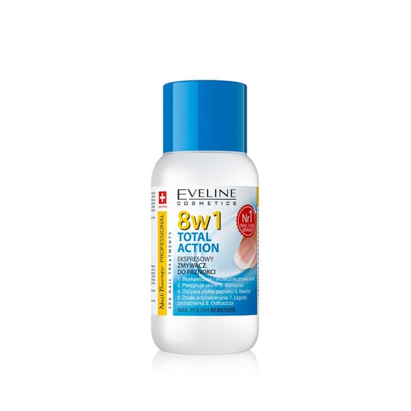 Eveline Cosmetics Neglebehandling Total Action 8w1 Hurtigfjerner, 150ml