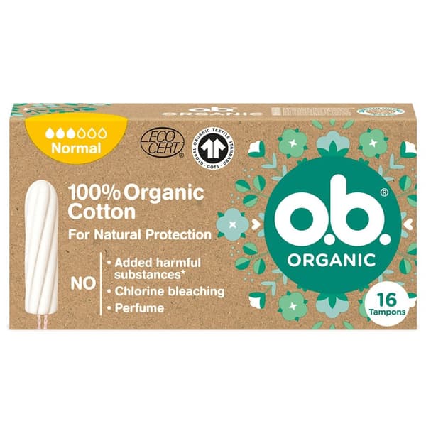 Organic Essentials Normal Tampons, 16-pack.