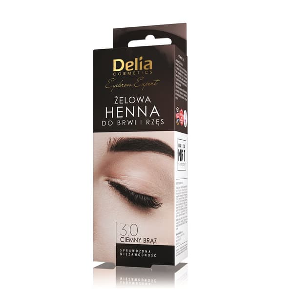 Delia Ögonbrynsexpert Gel Henna för Ögonbryn och Fransar 3.0 Mörkbrun, 15ml
