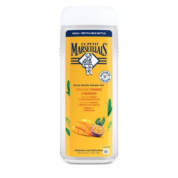 Le Petit Marseillais Kropsgel, Økologisk Mango & Maracuja, 400 ml