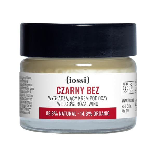 Iossi Økologisk Øjencreme med 3% C-vitamin, Rose & Vin, 15 ml