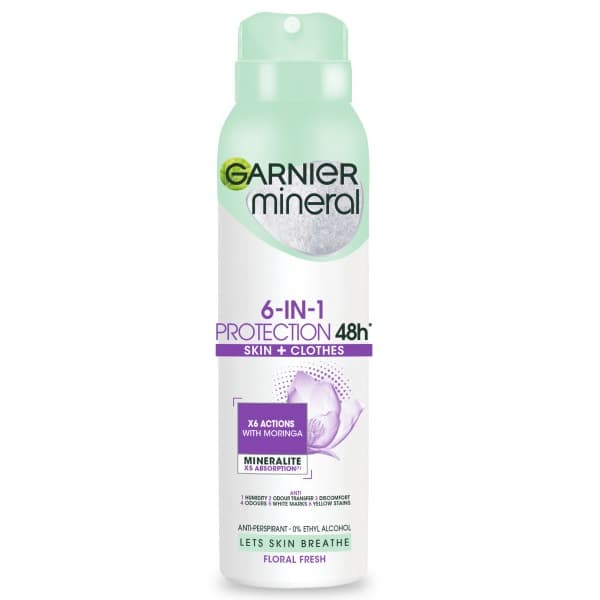 Garnier 6-i-1 Blomsterfrisk Antiperspirant Spray, 150ml