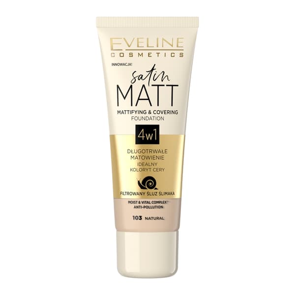 Eveline Kosmetiikka Satin Mattapintainen Meikkivoide 103 Natural, 30ml