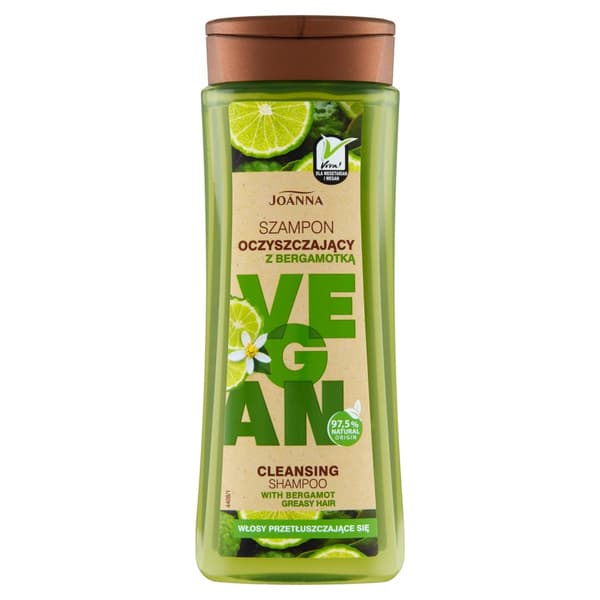 Joanna Vegaani Puhdistava Bergamottishampoo, 300ml/Puhdistava shampoo luonnollisilla ainesosilla, 300ml