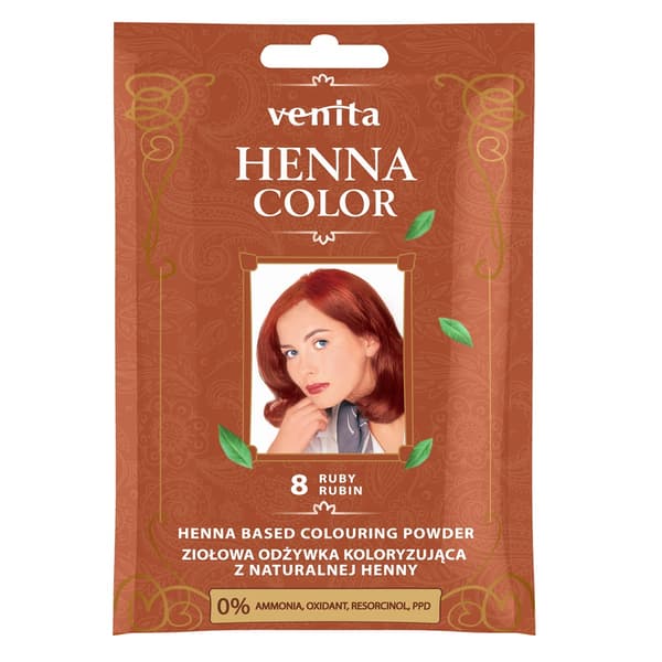 Venita Henna Farve Økologisk Farvende Balsam med Naturlig Henna 8 Rubin