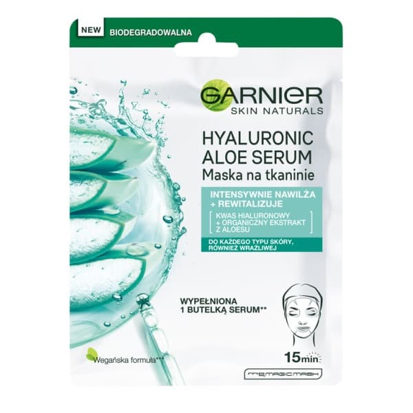 Garnier Kasvonaamio Hyaluronihapolla & Luomu Aloe Vera -uute, 28g