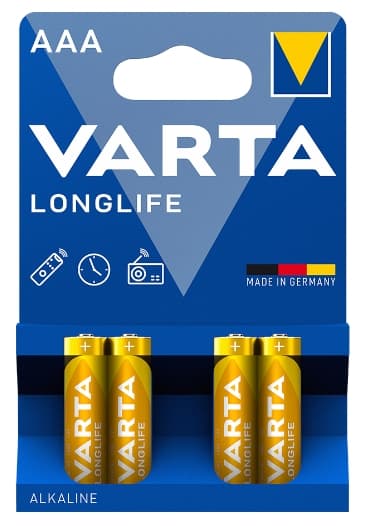 Varta Langtidsholdbare AAA LR03 Batterier, 4 stk - Fremragende Batteripakke til Langvarig Brug
