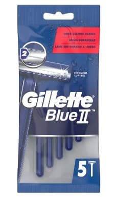 Gillette, Sininen II, Kertakäyttöiset partahöylät, 5 kpl