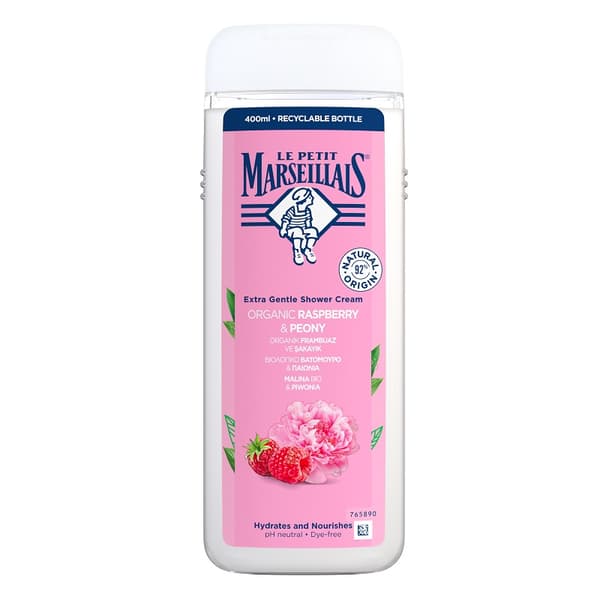 Le Petit Marseillais Brusegel med Hindbær & Pæon, 400 ml