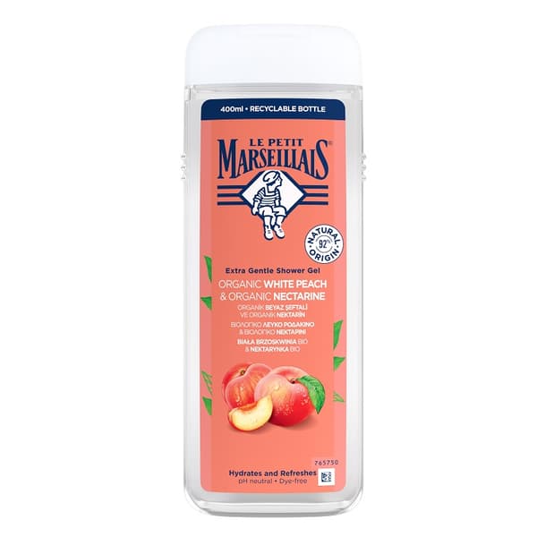 Le Petit Marseillais Økologisk Hvid Fersken & Nektarin Brusegel, 400 ml