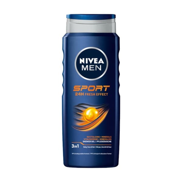 Nivea Men Sport Duschtvål för Kropp, Ansikte och Hår, 500 ml