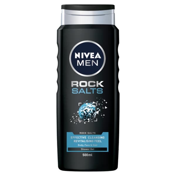 Nivea Men Shower Gel, Rocksalt Formula, 500 ml