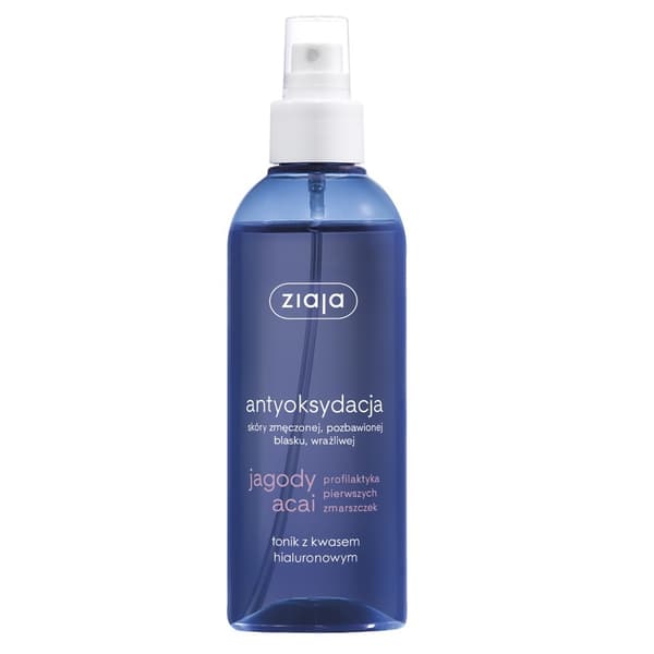 Ziaja Acai Bær Toner med Hyaluronsyre Spray, 200 ml