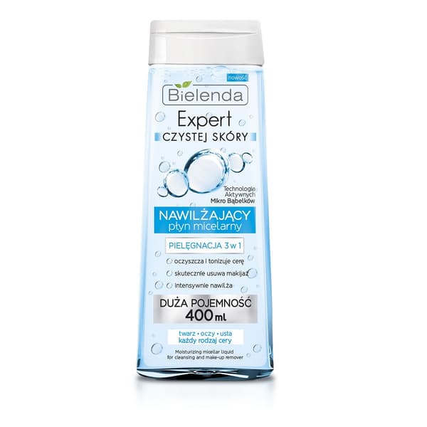 Bielenda Ekspert Ren Hud Micellar Vand 3-i-1 Fugtighedscreme, 400 ml