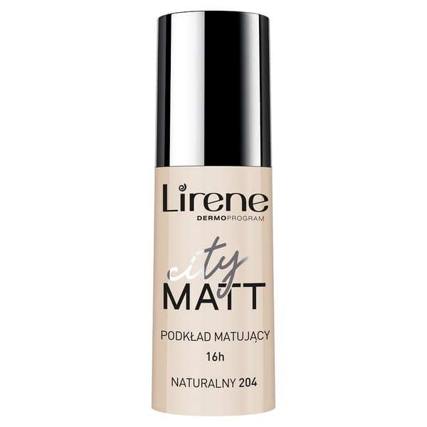 Lirene City Matt Ansigtsfoundation, Mat Finish, 204 Naturlig, 30 ml