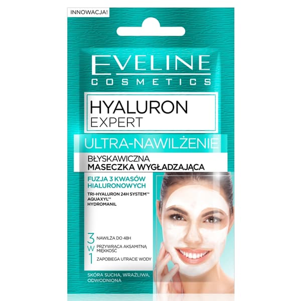 Eveline Hyaluron Expert Ultra-Fuktgivande Utjämnande Ansiktsmask, 7 ml