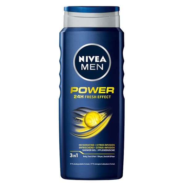 Nivea Men Power Refresh Brusegel, 500 ml