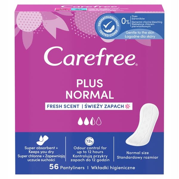 Carefree Plus Original Trosskydd Fresh Scent, 56 st