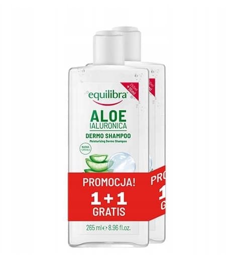 Equilibra Fuktgivande Aloe Vera Schampo med Hyaluronsyra, 2 x 265 ml