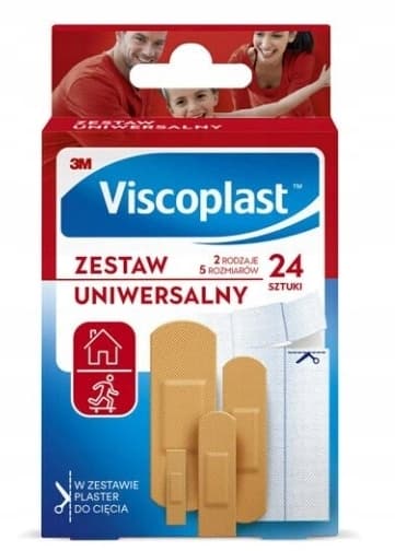 Haavataituri Viscoplast, Yleinen Setti, 24 Laastaria - Ihanteellinen Ratkaisu Kotiin ja Matkoille.