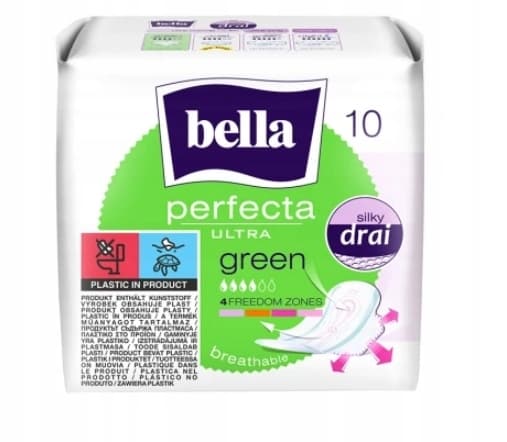 Bella Perfecta Ultra Grøn Bind, 10 stk.