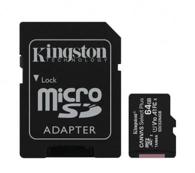 Kingston MicroSD-kort 64GB Canvas Select Plus 100MB/s med Adapter - Optimal lagringslösning för förbättrad prestanda