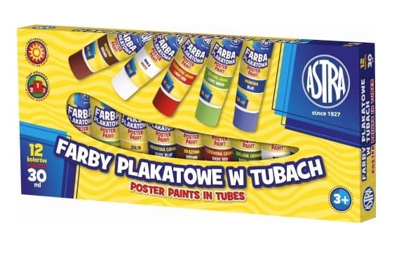 Astra, Plakatfarver i Tub, 12 Farver
